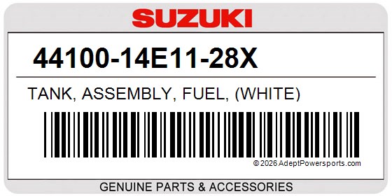 Suzuki 44100-14E11-28X Tank, Assembly, Fuel, (White)