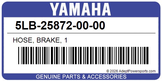 Yamaha 5LB-25872-00-00 Hose, Brake, 1
