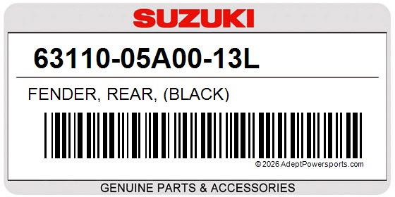 Suzuki 63110-05A00-13L Fender, Rear, (Black)