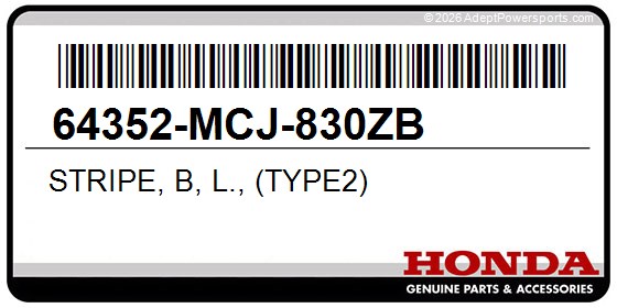 Honda 64352-MCJ-830ZB Stripe, B, L., (Type2)