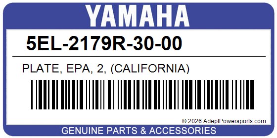 Yamaha 5EL-2179R-30-00 Plate, Epa, 2, (California)