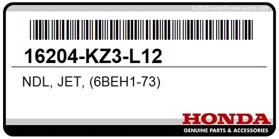 Honda 16204-KZ3-L12 Ndl, Jet, (6Beh1-73)