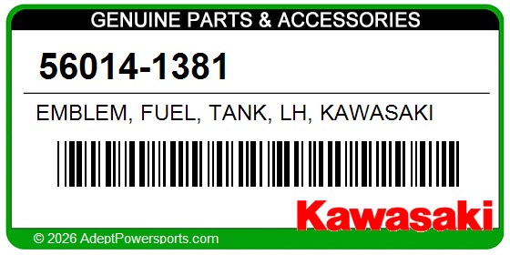 Kawasaki 56014-1381 Emblem, Fuel, Tank, Lh, Kawasaki