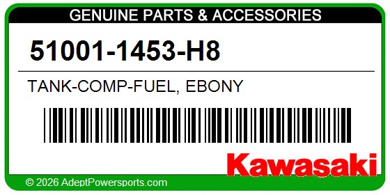 Kawasaki 51001-1453-H8 Tank-Comp-Fuel, Ebony