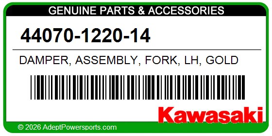 Kawasaki 44070-1220-14 Damper, Assembly, Fork, Lh, Gold