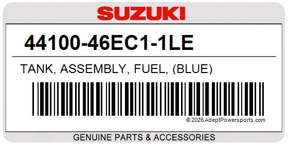 Suzuki 44100-46EC1-1LE Tank, Assembly, Fuel, (Blue)