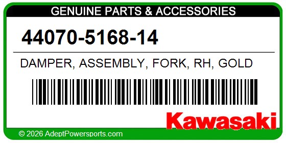 Kawasaki 44070-5168-14 Damper, Assembly, Fork, Rh, Gold
