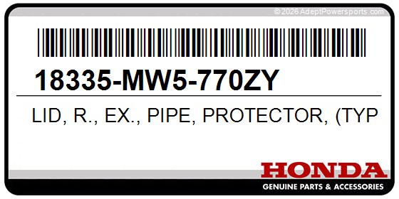 Honda 18335-MW5-770ZY Lid, R., Ex., Pipe, Protector, (Type28), *Yr191u*, (Chaparral, Beige)