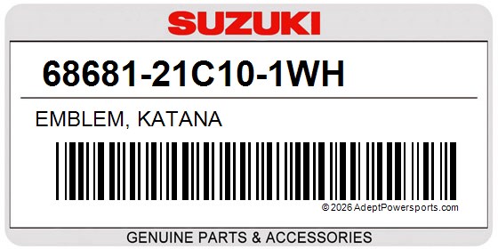 Suzuki 68681-21C10-1WH Emblem, Katana