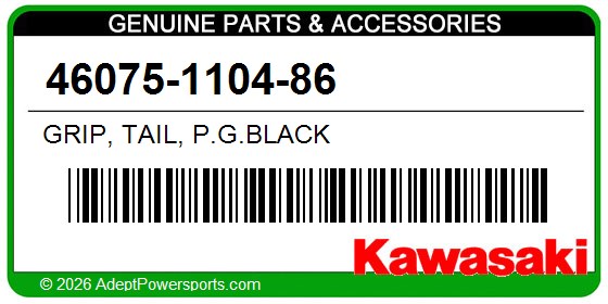 Kawasaki 46075-1104-86 Grip, Tail, P.G.Black
