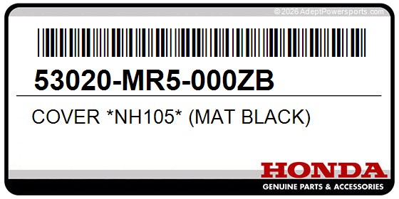 Honda 53020-MR5-000ZB Cover *Nh105* (Mat Black)