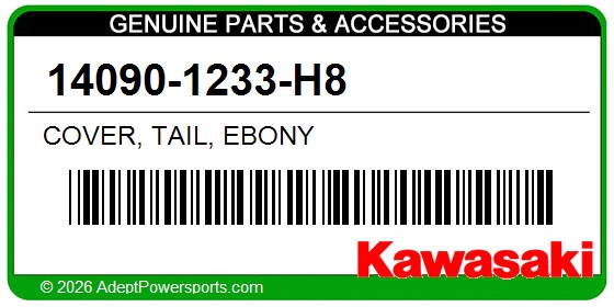 Kawasaki 14090-1233-H8 Cover, Tail, Ebony
