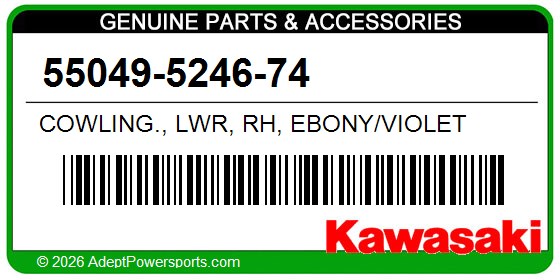 Kawasaki 55049-5246-74 Cowling., Lwr, Rh, Ebony/Violet