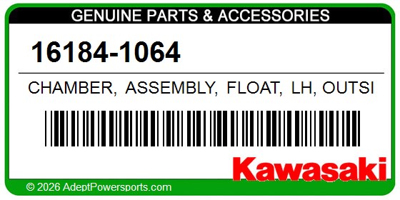Kawasaki 16184-1064 Chamber, Assembly, Float, Lh, Outside