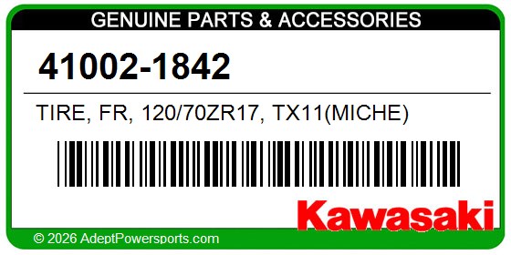 Kawasaki 41002-1842 Tire, Fr, 120/70Zr17, Tx11(Miche)