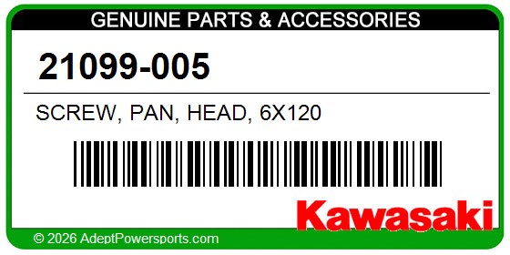 Kawasaki 21099-005 Screw, Pan, Head, 6X120
