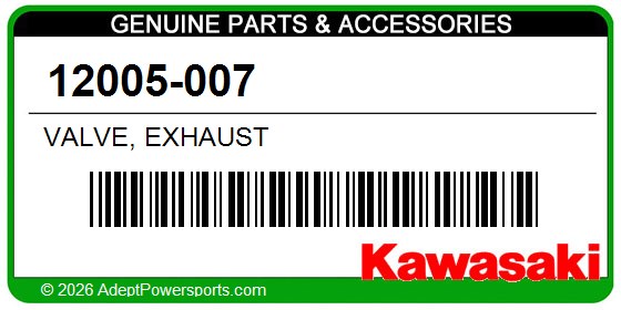 Kawasaki 12005-007 Valve, Exhaust