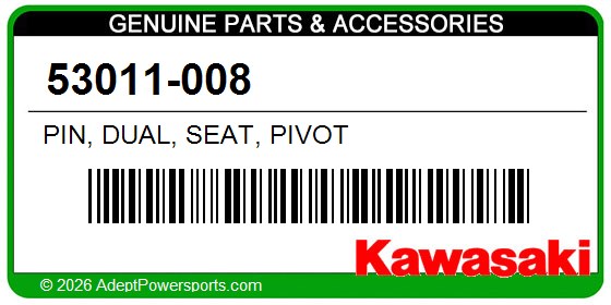 Kawasaki 53011-008 Pin, Dual, Seat, Pivot