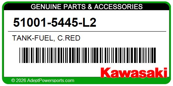 Kawasaki 51001-5445-L2 Tank-Fuel, C.Red