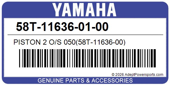 Yamaha 58T-11636-01-00 Piston 2 O/S 050(58T-11636-00)