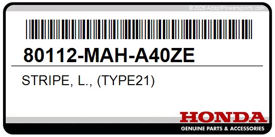 Honda 80112-MAH-A40ZE Stripe, L., (Type21)