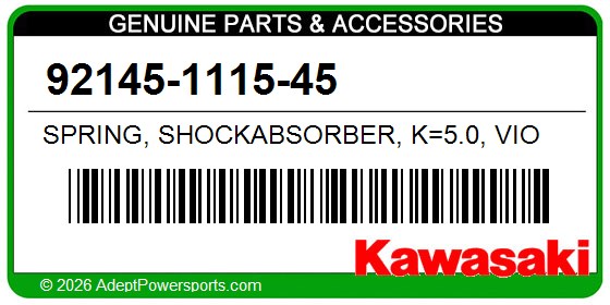 Kawasaki 92145-1115-45 Spring, Shockabsorber, K=5.0, Vio