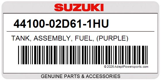 Suzuki 44100-02D61-1HU Tank, Assembly, Fuel, (Purple)