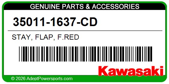 Kawasaki 35011-1637-CD Stay, Flap, F.Red