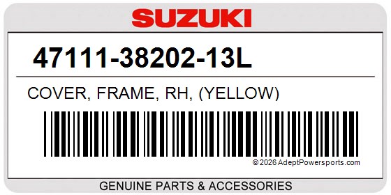 Suzuki 47111-38202-13L Cover, Frame, Rh, (Yellow)