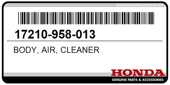 Honda 17210-958-013 Body, Air, Cleaner