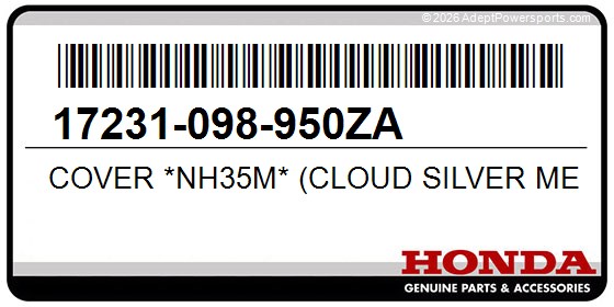 Honda 17231-098-950ZA Cover *Nh35m* (Cloud Silver Metallic)