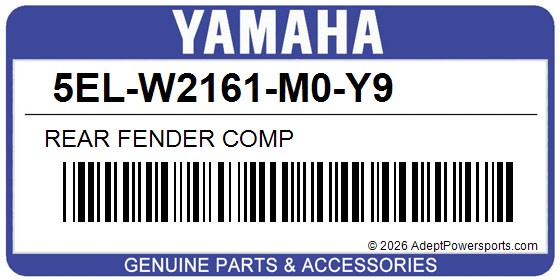 Yamaha 5EL-W2161-M0-Y9 Rear Fender Comp
