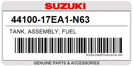 Suzuki 44100-17EA1-N63 Tank, Assembly, Fuel