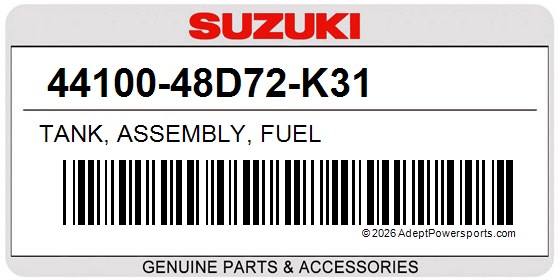 Suzuki 44100-48D72-K31 Tank, Assembly, Fuel