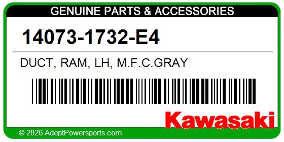 Kawasaki 14073-1732-E4 Duct, Ram, Lh, M.F.C.Gray