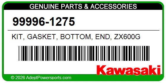 Kawasaki 99996-1275 Kit, Gasket, Bottom, End, Zx600g