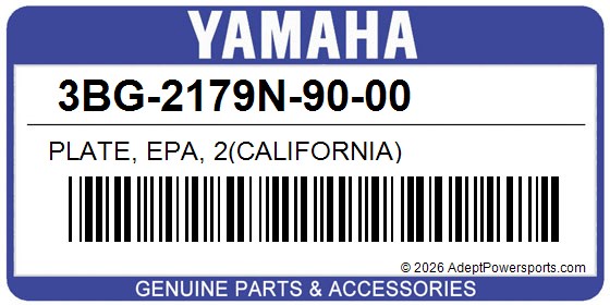 Yamaha 3BG-2179N-90-00 Plate, Epa, 2(California)