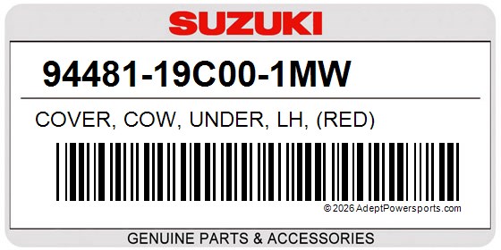Suzuki 94481-19C00-1MW Cover, Cow, Under, Lh, (Red)
