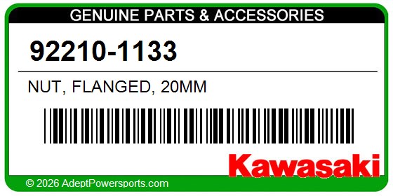 Kawasaki 92210-1133 Nut, Flanged, 20Mm