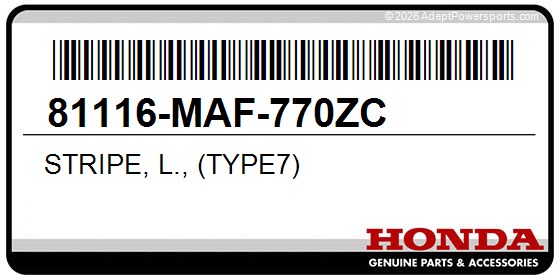 Honda 81116-MAF-770ZC Stripe, L., (Type7)