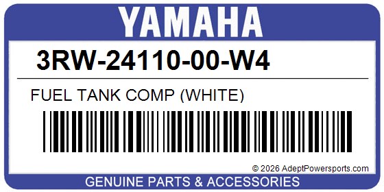 Yamaha 3RW-24110-00-W4 Fuel Tank Comp (White)