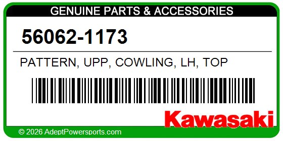 Kawasaki 56062-1173 Pattern, Upp, Cowling, Lh, Top