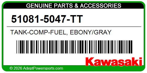 Kawasaki 51081-5047-TT Tank-Comp-Fuel, Ebony/Gray