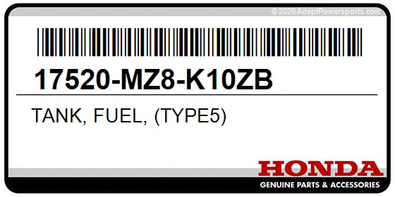 Honda 17520-MZ8-K10ZB Tank, Fuel, (Type5)