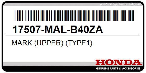 Honda 17507-MAL-B40ZA Mark (Upper) (Type1)