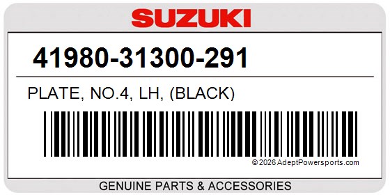 Suzuki 41980-31300-291 Plate, No.4, Lh, (Black)