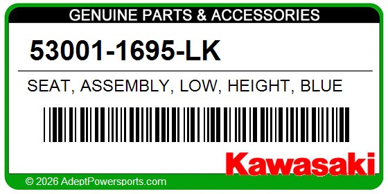Kawasaki 53001-1695-LK Seat, Assembly, Low, Height, Blue