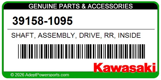 Kawasaki 39158-1095 Shaft, Assembly, Drive, Rr, Inside