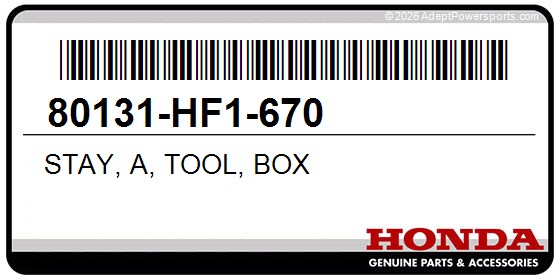 Honda 80131-HF1-670 Stay, A, Tool, Box