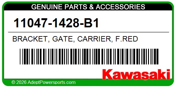 Kawasaki 11047-1428-B1 Bracket, Gate, Carrier, F.Red